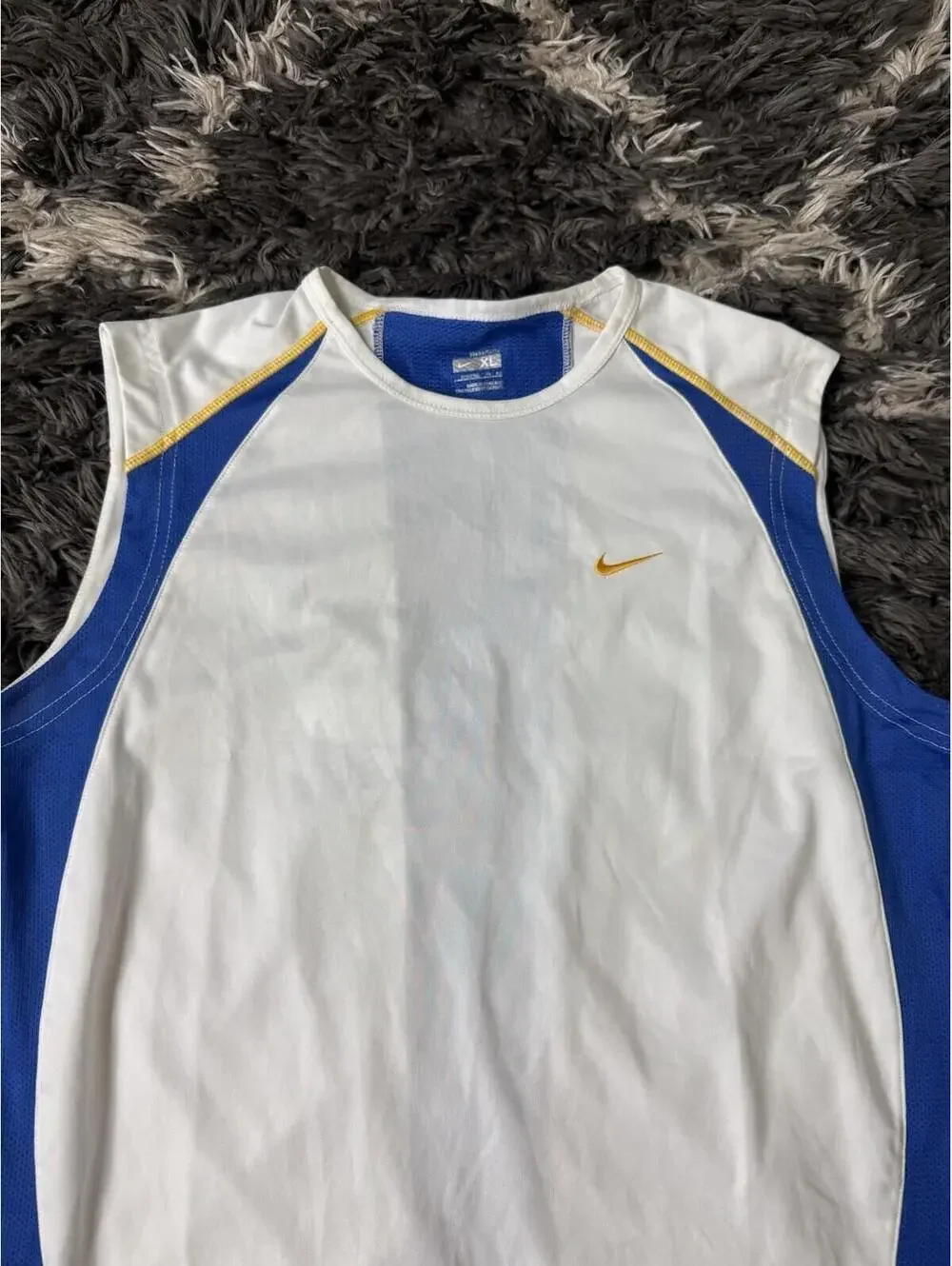 Vintage 90s Nike Tank Top Womens XL Sleeveless Shirt Dri Fit White